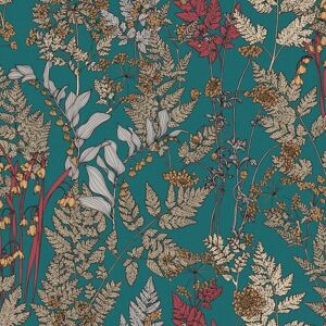 Profhome 377515-GU Floral Wallpaper - Non-woven, Blue, Matt Profhome 377515-GU Floral Wallpaper - Non-woven, Blue, Matt