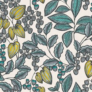 Profhome - Flowers wallcovering wall 377551 non-woven wallpaper smooth with floral pattern matt blue white yellow black 5.33 m2 (57 ft2) Profhome - Flowers wallcovering wall 377551 non-woven wallpaper smooth with floral pattern matt blue white yellow black 5.33 m2 (57 ft2)
