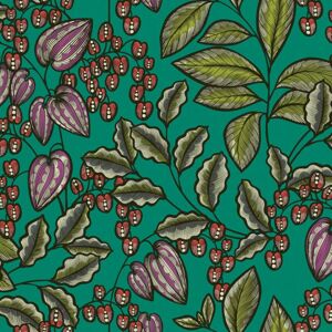 Profhome - Flowers wallcovering wall 377547 non-woven wallpaper smooth with floral pattern matt green red purple black 5.33 m2 (57 ft2) Profhome - Flowers wallcovering wall 377547 non-woven wallpaper smooth with floral pattern matt green red purple black 5.33 m2 (57 ft2)