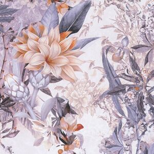 Profhome - Flowers wallcovering wall 381772 smooth non-woven non-textured wallpaper with floral ornaments matt white grey orange beige 5.33 m2 Profhome - Flowers wallcovering wall 381772 smooth non-woven non-textured wallpaper with floral ornaments matt white grey orange beige 5.33 m2
