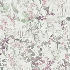 Profhome - Flowers wallcovering wall 388251 hot embossed non-woven wallpaper textured with floral ornaments matt white green grey pink pearl violet Profhome - Flowers wallcovering wall 388251 hot embossed non-woven wallpaper textured with floral ornaments matt white green grey pink pearl violet