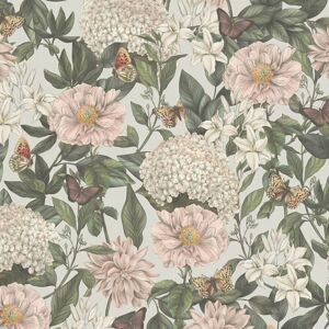 Profhome - Flowers wallcovering wall 394264 hot embossed non-woven wallpaper slightly textured with floral ornaments matt grey white dark green Profhome - Flowers wallcovering wall 394264 hot embossed non-woven wallpaper slightly textured with floral ornaments matt grey white dark green