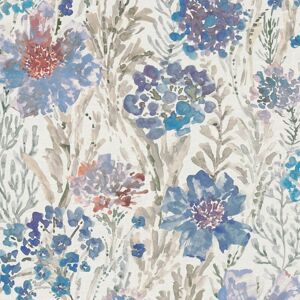 Profhome - Flowers wallcovering wall 396953 hot embossed non-woven wallpaper smooth aquarelle style matt blue white grey 5.33 m2 Profhome - Flowers wallcovering wall 396953 hot embossed non-woven wallpaper smooth aquarelle style matt blue white grey 5.33 m2