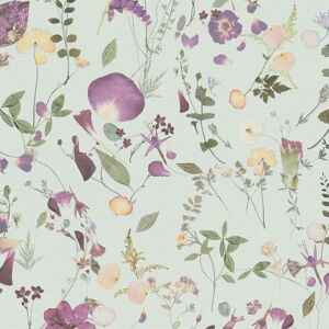 Profhome - Flowers wallcovering wall 397463 hot embossed non-woven wallpaper slightly textured with floral ornaments matt green violet yellow 5.33 m2 Profhome - Flowers wallcovering wall 397463 hot embossed non-woven wallpaper slightly textured with floral ornaments matt green violet yellow 5.33 m2