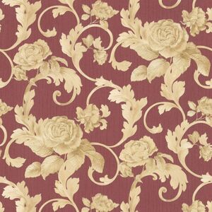 Flowers wallcovering wall Profhome 959832 non-woven wallpaper slightly textured with floral pattern matt red gold 7.035 m2 (75 ft2) Flowers wallcovering wall Profhome 959832 non-woven wallpaper slightly textured with floral pattern matt red gold 7.035 m2 (75 ft2)