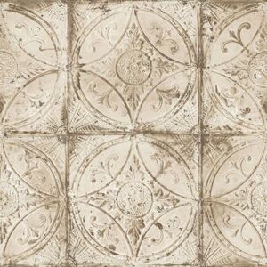Galerie - Rustic Traditional Floral Tile Wallpaper Beige Stylish Paste The Wall Galerie - Rustic Traditional Floral Tile Wallpaper Beige Stylish Paste The Wall