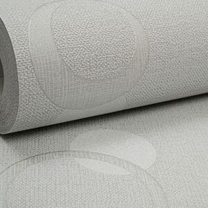 Grandeco - Grey Circles Silver Glitter Textured Free Match Wallpaper Grandeco - Grey Circles Silver Glitter Textured Free Match Wallpaper