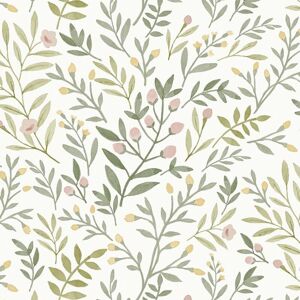 Grandeco Inia Leafy Trail Sage Pink Scrubbable Paste The Wall Wallpaper Vinyl Grandeco Inia Leafy Trail Sage Pink Scrubbable Paste The Wall Wallpaper Vinyl