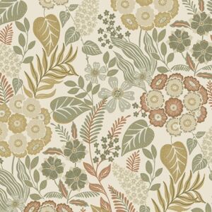 Grandeco Karuna Retro Flowers Green Orange Wallpaper Botanical Paste The Wall Grandeco Karuna Retro Flowers Green Orange Wallpaper Botanical Paste The Wall