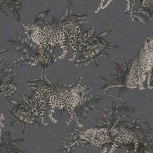 Grandeco Grey Leopard Wallpaper - Animal Print Vinyl Grandeco Grey Leopard Wallpaper - Animal Print Vinyl