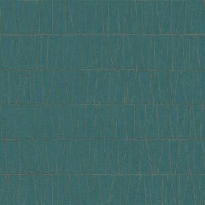Graphic wallpaper wall Profhome 395064 non-woven wallpaper textured with geometric shapes and metallic highlights turquoise gold 5.33 m2 Graphic wallpaper wall Profhome 395064 non-woven wallpaper textured with geometric shapes and metallic highlights turquoise gold 5.33 m2