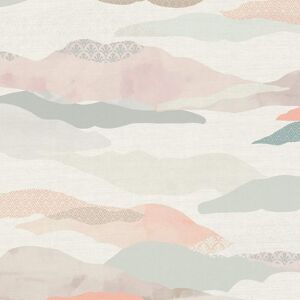 Profhome - Graphic wallpaper wall 396992 hot embossed non-woven wallpaper slightly textured design matt pink blue white orange 5.33 m2 Profhome - Graphic wallpaper wall 396992 hot embossed non-woven wallpaper slightly textured design matt pink blue white orange 5.33 m2