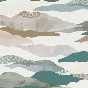 Profhome - Graphic wallpaper wall 396993 hot embossed non-woven wallpaper slightly textured design matt blue grey white brown 5.33 m2 Profhome - Graphic wallpaper wall 396993 hot embossed non-woven wallpaper slightly textured design matt blue grey white brown 5.33 m2