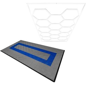 MONSTER SHOP Hexagon LED Light & Vented Garage Floor Tiles With Edges - 90 MONSTER SHOP Hexagon LED Light & Vented Garage Floor Tiles With Edges - 90