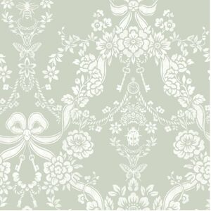 Holden Decor Bow Damask Sage Green Wallpaper Paste The Paper Washable Elegant Holden Decor Bow Damask Sage Green Wallpaper Paste The Paper Washable Elegant