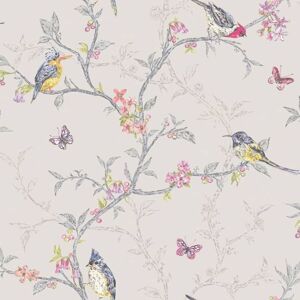 Holden Decor Phoebe Birds Wallpaper - Dove Grey - Wallpaper Holden Decor Phoebe Birds Wallpaper - Dove Grey - Wallpaper