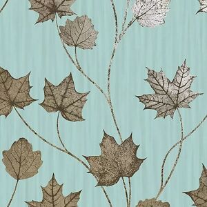 Holden - Decor Maple Teal Wallpaper Metallic Gold Leaves Modern Paste The Wall Holden - Decor Maple Teal Wallpaper Metallic Gold Leaves Modern Paste The Wall