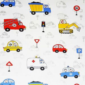 DEBONA Kids City Traffic White Metallic Wallpaper Trucks Cars Fire Engine Police Rasch DEBONA Kids City Traffic White Metallic Wallpaper Trucks Cars Fire Engine Police Rasch
