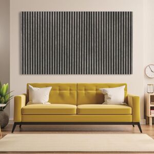 Kraus - Acoustic Slat Wall Panel 3D Wood - Concrete Grey - 19x572.5mm - Single - Grey Kraus - Acoustic Slat Wall Panel 3D Wood - Concrete Grey - 19x572.5mm - Single - Grey