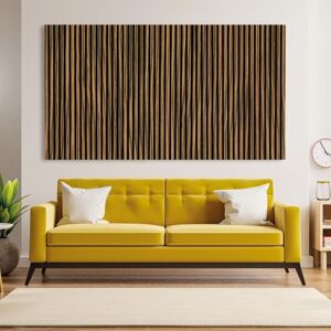 Kraus - Acoustic Slat Wall Panel 3D Wood - Maple Stripe - 19x572.5mm - Single - Brown Kraus - Acoustic Slat Wall Panel 3D Wood - Maple Stripe - 19x572.5mm - Single - Brown