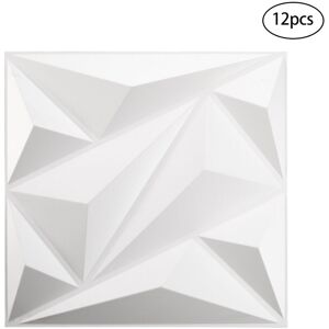 LIVINGANDHOME 12pcs pvc 3D Wave Wall Panels Decorative Tiles LIVINGANDHOME 12pcs pvc 3D Wave Wall Panels Decorative Tiles