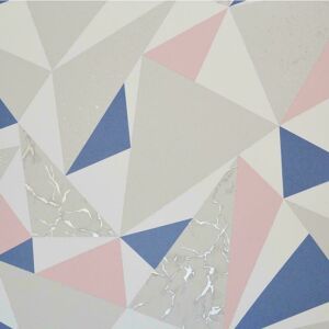 Holden - Decor Lytham Apex Geometric Marble Grey Pink Navy White Silver Wallpaper Holden - Decor Lytham Apex Geometric Marble Grey Pink Navy White Silver Wallpaper