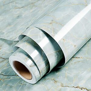 Linghhang - Marble Furniture Adhesive Paper, 40 x 300 cm Marble Wallpaper, Navy Blue Self Adhesive Film Adhesive Paper for Kitchen Bathroom Linghhang - Marble Furniture Adhesive Paper, 40 x 300 cm Marble Wallpaper, Navy Blue Self Adhesive Film Adhesive Paper for Kitchen Bathroom