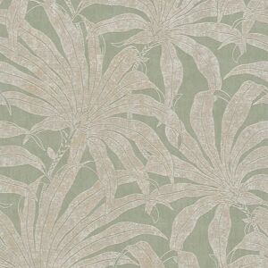Profhome - Nature wallpaper wall 395012 non-woven wallpaper textured with jungle elements and metallic highlights green gold silver white 5.33 m2 Profhome - Nature wallpaper wall 395012 non-woven wallpaper textured with jungle elements and metallic highlights green gold silver white 5.33 m2