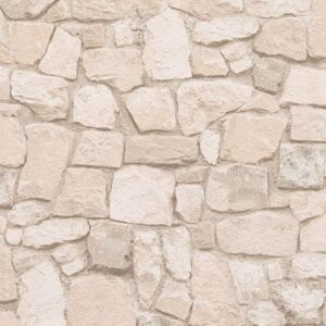 Profhome - Stone tile wallpaper wall 692429 paper wallpaper slightly textured with tangible texture matt cream beige sandy 5.33 m2 (57 ft2) Profhome - Stone tile wallpaper wall 692429 paper wallpaper slightly textured with tangible texture matt cream beige sandy 5.33 m2 (57 ft2)