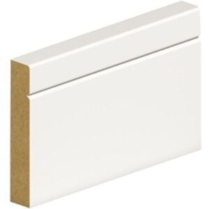 Marlborough - pack of 20 (Total 20 Units) - 14.5mm Thick Primed mdf Round & v Groove Skirting Board - 14.5mm (t) x 119mm (w) x 4200mm (l) Marlborough - pack of 20 (Total 20 Units) - 14.5mm Thick Primed mdf Round & v Groove Skirting Board - 14.5mm (t) x 119mm (w) x 4200mm (l)