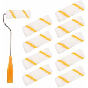 Héloise - Paint Rollers 10cm 10 Pieces Paint Roller Set Small Paint Roller with 1 Roller Brush Holder 32cm Home Decoration Tools for Door Ceiling Héloise - Paint Rollers 10cm 10 Pieces Paint Roller Set Small Paint Roller with 1 Roller Brush Holder 32cm Home Decoration Tools for Door Ceiling