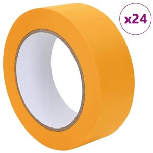 Painter Masking Tapes 24 pcs Yellow 38mm x 50m Paper vidaXL Painter Masking Tapes 24 pcs Yellow 38mm x 50m Paper vidaXL