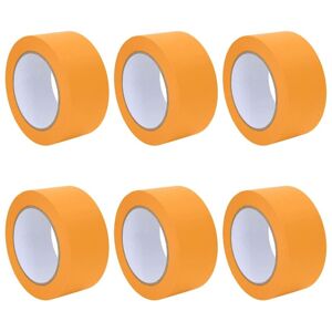 Painter Masking Tapes 6 pcs Yellow 50mm x 50m Paper vidaXL Painter Masking Tapes 6 pcs Yellow 50mm x 50m Paper vidaXL