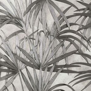 Fine Decor - Palm Leaf Wallpaper Fine Décor Textured Heavyweight Vinyl Tropical Grey Glitter Fine Decor - Palm Leaf Wallpaper Fine Décor Textured Heavyweight Vinyl Tropical Grey Glitter