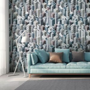 Profhome - Photo wallpaper 382501 hot embossed non-woven wallpaper smooth with architectural subjects matt grey blue grey white pastel violet 1.59 m Profhome - Photo wallpaper 382501 hot embossed non-woven wallpaper smooth with architectural subjects matt grey blue grey white pastel violet 1.59 m