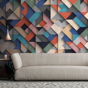 Profhome - Photo wallpaper 382871 hot embossed non-woven wallpaper smooth 3D matt blue pink red beige 3.71 m x 2.8 m Profhome - Photo wallpaper 382871 hot embossed non-woven wallpaper smooth 3D matt blue pink red beige 3.71 m x 2.8 m