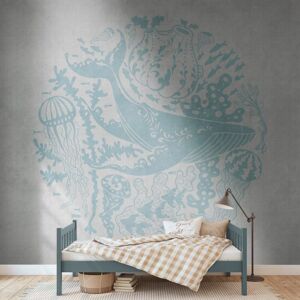 Profhome - Photo wallpaper 383061 hot embossed non-woven wallpaper smooth with pattern for kids matt blue grey 3.71 m x 2.8 m Profhome - Photo wallpaper 383061 hot embossed non-woven wallpaper smooth with pattern for kids matt blue grey 3.71 m x 2.8 m