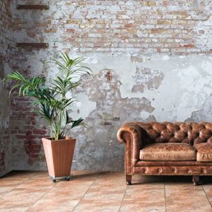 Profhome - Photo wallpaper 392261 hot embossed non-woven wallpaper smooth brick look matt grey brown cream 3.71 m x 2.8 m Profhome - Photo wallpaper 392261 hot embossed non-woven wallpaper smooth brick look matt grey brown cream 3.71 m x 2.8 m