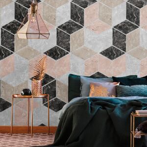 Profhome - Photo wallpaper 393191 hot embossed non-woven wallpaper smooth in marble look matt grey beige black pink 1.59 m x 2.8 m Profhome - Photo wallpaper 393191 hot embossed non-woven wallpaper smooth in marble look matt grey beige black pink 1.59 m x 2.8 m