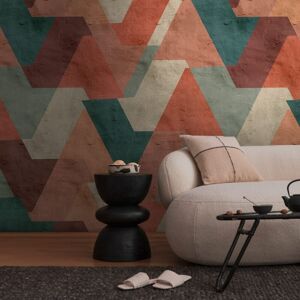 Photo wallpaper Profhome 398371 hot embossed non-woven wallpaper smooth with graphical pattern matt orange green teal red 1.59 m x 2.8 m Photo wallpaper Profhome 398371 hot embossed non-woven wallpaper smooth with graphical pattern matt orange green teal red 1.59 m x 2.8 m