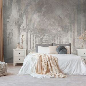 Profhome - Photo wallpaper 399151 hot embossed non-woven wallpaper smooth with architectural subjects matt grey beige 3.71 m x 2.8 m Profhome - Photo wallpaper 399151 hot embossed non-woven wallpaper smooth with architectural subjects matt grey beige 3.71 m x 2.8 m