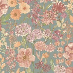 Grandeco - Pink Purple Floral Wallpaper Wildflowers Blue Smooth Finish Paste The Paper Grandeco - Pink Purple Floral Wallpaper Wildflowers Blue Smooth Finish Paste The Paper