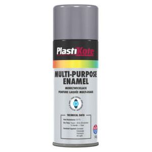 PLASTIKOTE Multi Purpose Enamel Spray Paint Gloss Grey 400ml PLASTIKOTE Multi Purpose Enamel Spray Paint Gloss Grey 400ml
