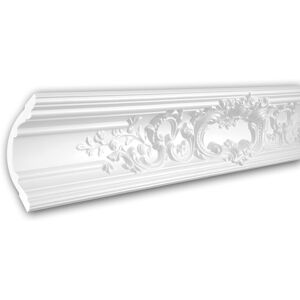 Profhome 150252F White Polyurethane Cornice Moulding - Indoor Profhome 150252F White Polyurethane Cornice Moulding - Indoor