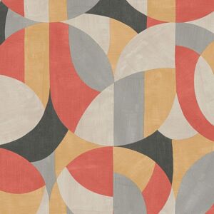 Profhome - Retro wallpaper wall 399323 hot embossed non-woven wallpaper slightly textured with graphical pattern matt grey beige red black 5.33 m2 Profhome - Retro wallpaper wall 399323 hot embossed non-woven wallpaper slightly textured with graphical pattern matt grey beige red black 5.33 m2