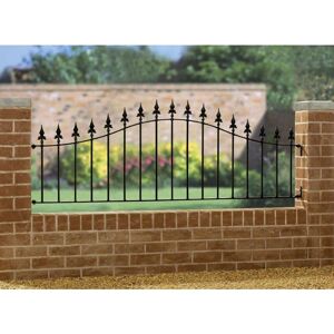Cannock Gates - Saxon Spear Top Arched Railing Panel - Solid Steel - Fits Gap of 1830 mm x 660 mm High - Electro Galvanised/Black Powder Coated Cannock Gates - Saxon Spear Top Arched Railing Panel - Solid Steel - Fits Gap of 1830 mm x 660 mm High - Electro Galvanised/Black Powder Coated