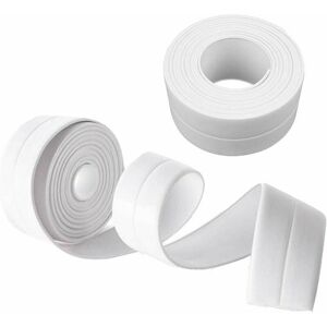 Cruel - Sealing Strip, Self Adhesive Tape, Waterproof Mildew Cockroach Prevention, for Bathtub/Bathroom/Corner etc, 38mm 3.2m - White(2Pack) Cruel - Sealing Strip, Self Adhesive Tape, Waterproof Mildew Cockroach Prevention, for Bathtub/Bathroom/Corner etc, 38mm 3.2m - White(2Pack)