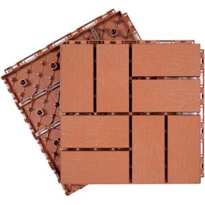 WOIYIC Square Wood-Plastic Decking, Interlocking Composite Tiles, Outdoor Decking, Roofs, Gardens, Patios, Self-Laying Parquet Flooring (Brick Red, 3030cm, WOIYIC Square Wood-Plastic Decking, Interlocking Composite Tiles, Outdoor Decking, Roofs, Gardens, Patios, Self-Laying Parquet Flooring (Brick Red, 3030cm,