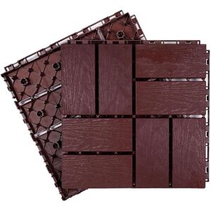 WOIYIC Square Wood-Plastic Decking, Interlocking Composite Tiles, Outdoor Decking, Roofs, Gardens, Patios, Self-Laying Parquet Flooring (Dark Brown, 3030cm, WOIYIC Square Wood-Plastic Decking, Interlocking Composite Tiles, Outdoor Decking, Roofs, Gardens, Patios, Self-Laying Parquet Flooring (Dark Brown, 3030cm,