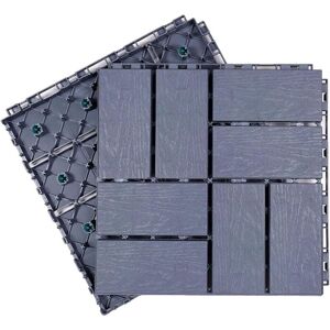 WOIYIC Square Wood-Plastic Decking, Interlocking Composite Tiles, Outdoor Decking, Roofs, Gardens, Patios, Self-Laying Parquet Flooring (Grigio, 3030cm, WOIYIC Square Wood-Plastic Decking, Interlocking Composite Tiles, Outdoor Decking, Roofs, Gardens, Patios, Self-Laying Parquet Flooring (Grigio, 3030cm,